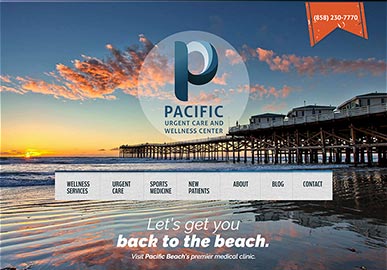 Pacific Urgent Care website homepage