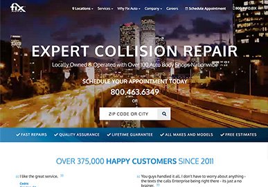 Fix Auto website homepage