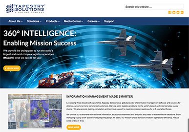 Tapestry Solutions - a Boeing company website homepage