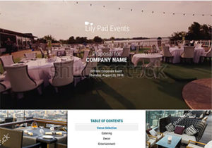 Tiny Frog proposal sample, features webpage for "Lily Pad Events"