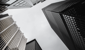 View of skyscrapers from the ground