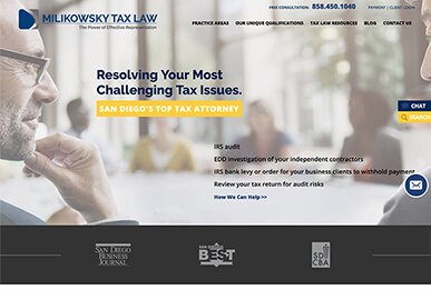 Milikowsky Tax Website Homepage