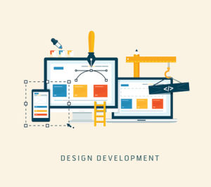 Illustration of web design and development