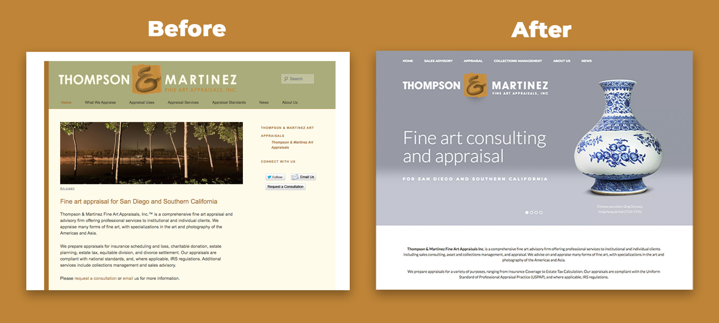 Thompson Martinez Website Before and After