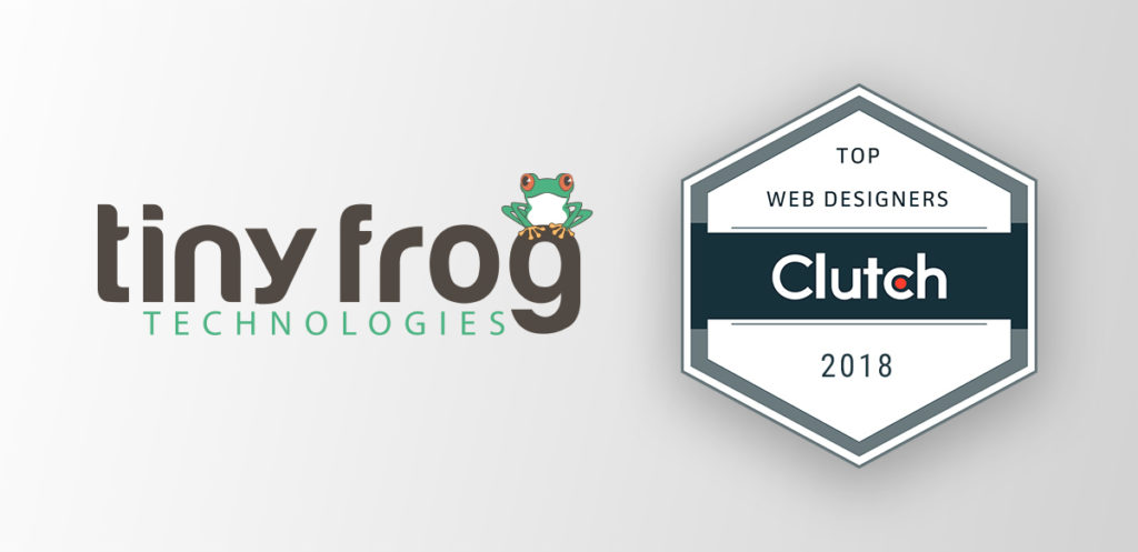 TinyFrog logo with Clutch Top Web Design Badge