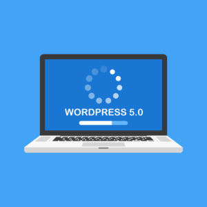 Laptop screen with WordPress 5.0 Update