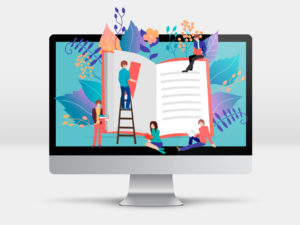 Storytelling in Web Design Illustration on Desktop