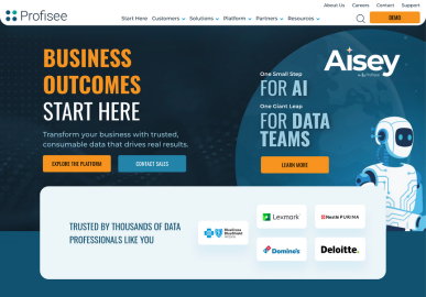 Screenshot of Profisee home page