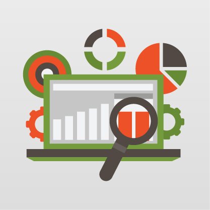 Laptop Illustration with Analytics and Graphics