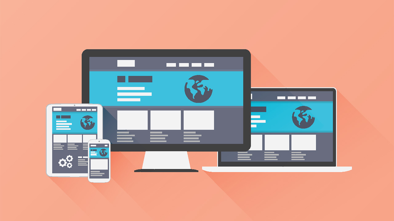 Illustration of devices with web page