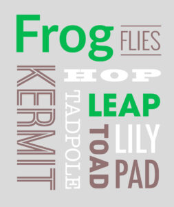Frog Terms in Different Fonts