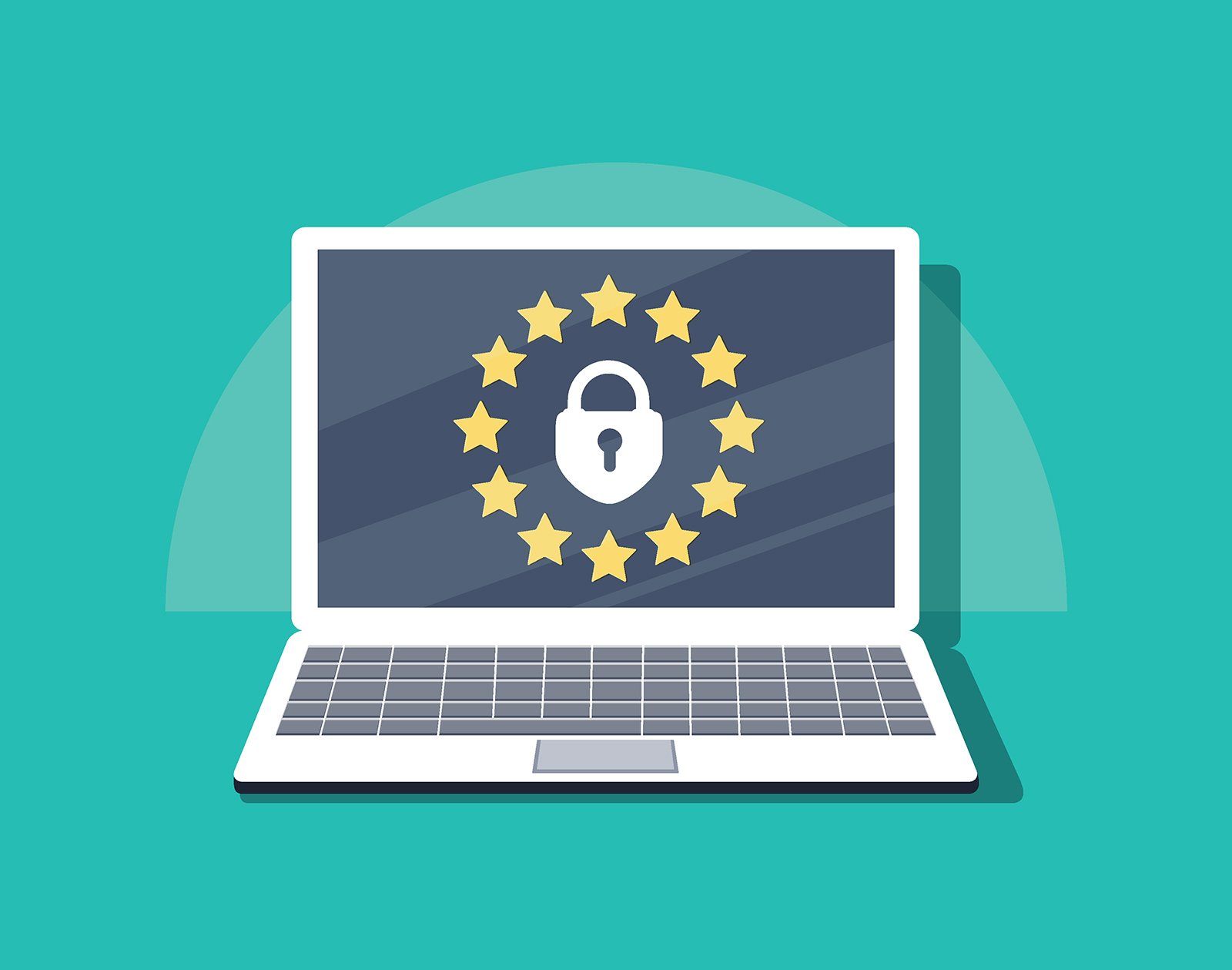 GDPR logo on laptop illustration
