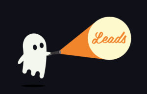 Ghost Shining Light on the word Leads