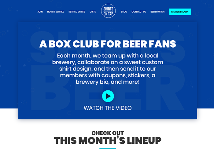 Shirts on Tap Website