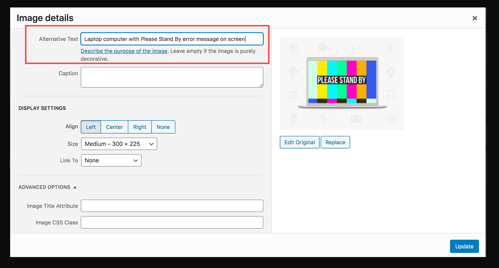 WordPress Image Editing Settings